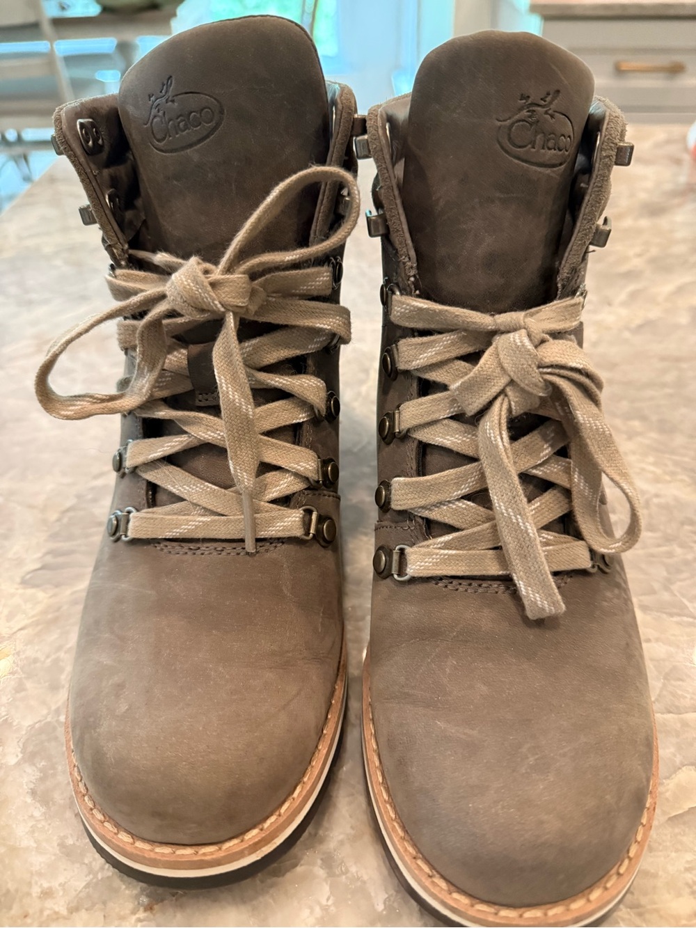 Chaco Women's Brown Leather Lace Up Ankle Boots Size 7